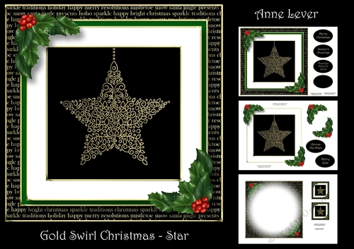 Gold Swirl Christmas - Star