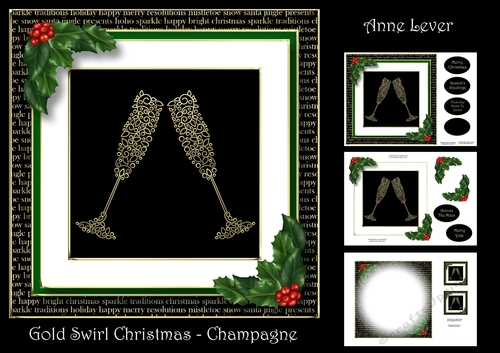 Gold Swirl Christmas - Champagne