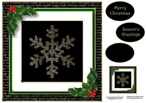 Gold Swirl Christmas - Snowflake 8x8