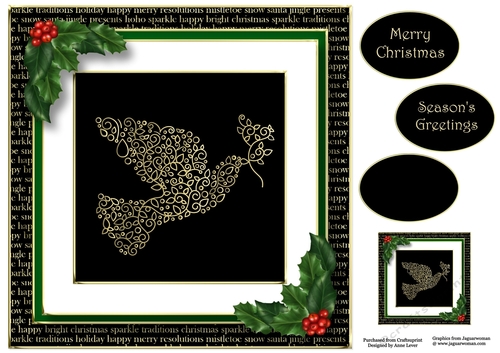 Gold Swirl Christmas - Dove 8x8