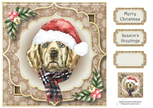 Gorgeous Christmas Dog - Golden Retriever 8x8