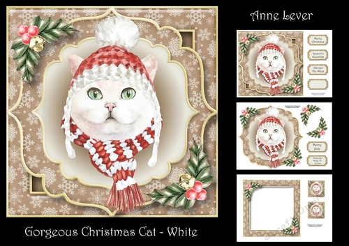 Gorgeous Christmas Cat - White
