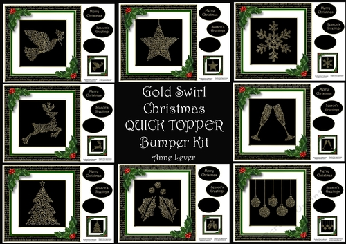 Gold Swirl Christmas QUICK TOPPER Bumper Kit