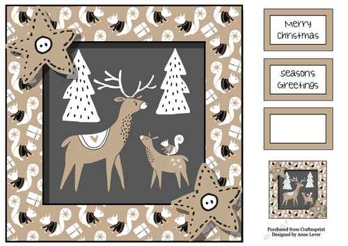 Scandi Christmas - The Deer Family 8x8