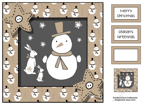 Scandi Christmas - The Hare & The Snowman 8x8