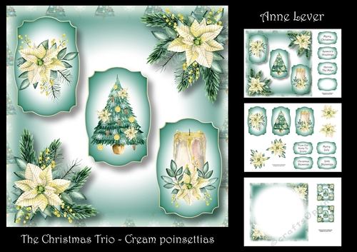 The Christmas Trio - Cream Poinsettias