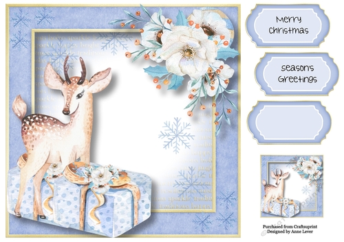 Christmas Deer 8x8