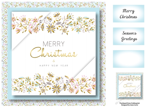 Pastel Christmas Florals 8x8