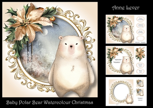 Baby Polar Bear Watercolour Christmas