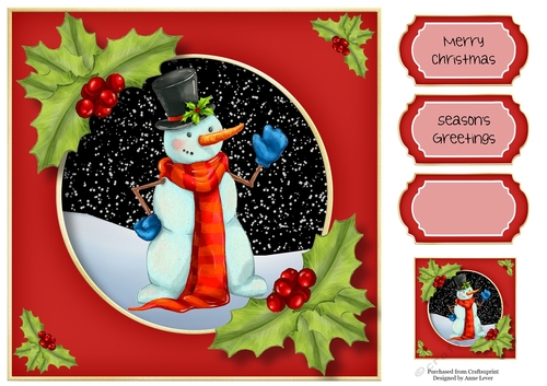 Merry Christmas Snowman 8x8