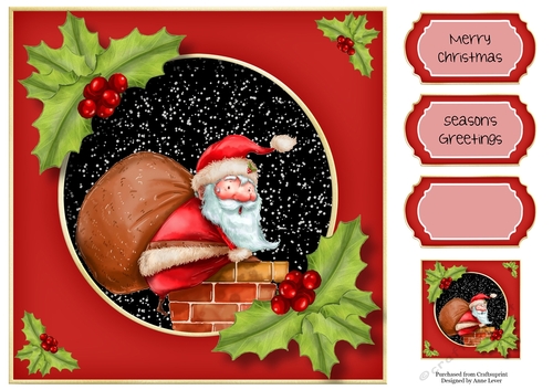 Santas Stuck In The Chimney 8x8