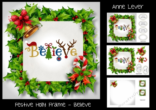Festive Holly Frame - Believe