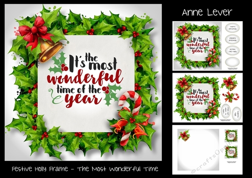 Festive Holly Frame - The Most Wonderful Time