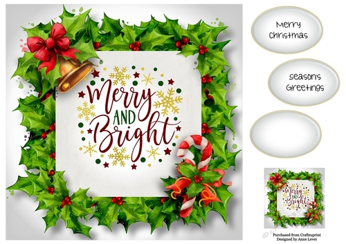 Festive Holly Frame - Merry & Bright 8x8