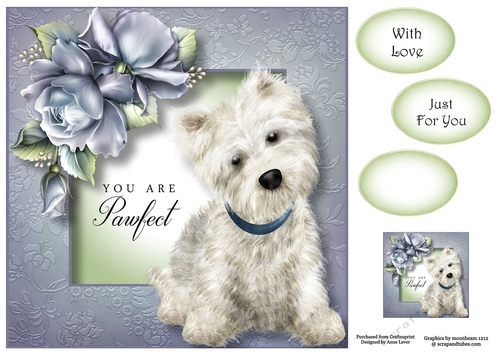 Chesterton The Westie - Porcelain Roses 8x8