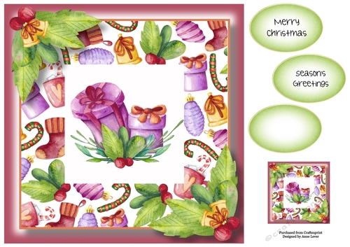 Watercolour Christmas - Presents 8x8
