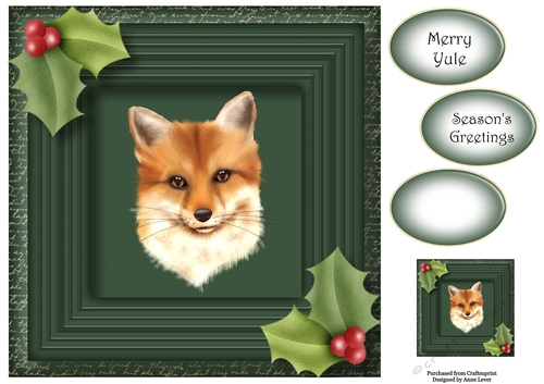 Beautiful Christmas Fox 8x8