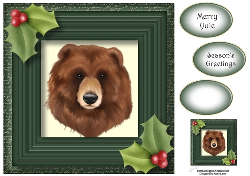 Beautiful Christmas Bear 8x8