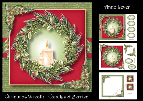 Christmas Wreath - Candles & Berries
