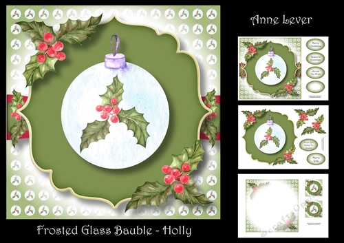 Frosted Glass Bauble - Holly