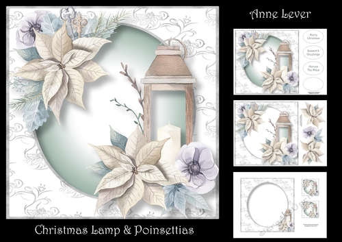 Christmas Lamp & Poinsettias