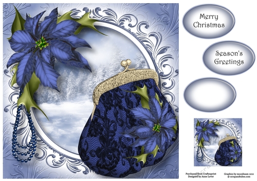 The Blue Christmas Clutch Bag 8x8