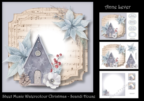 Sheet Music Watercolour Christmas - Scandi House
