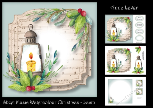 Sheet Music Watercolour Christmas - Lamp