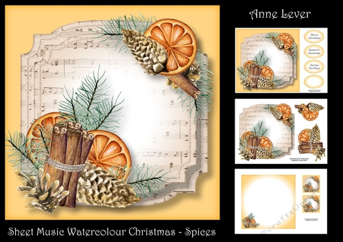Sheet Music Watercolour Christmas - Spices