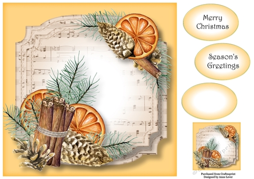 Sheet Music Watercolour Christmas - Spices 8x8