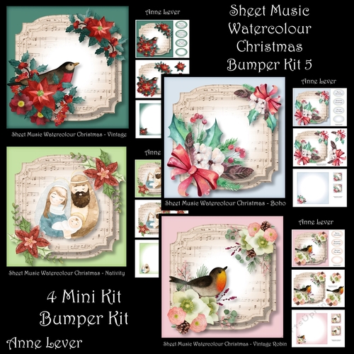 Sheet Music Watercolour Christmas Bumper Kit 5