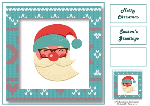 Hipster Christmas - Santa 8x8