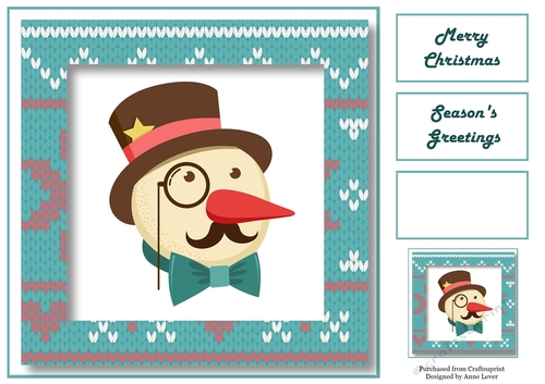 Hipster Christmas - Snowman 8x8