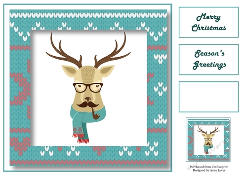 Hipster Christmas - Stag 8x8