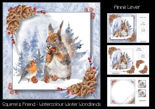 Squirrel & Friend - Watercolour Winter Woodlands