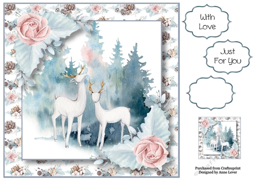 Beautiful White Stags - Birthday 8x8
