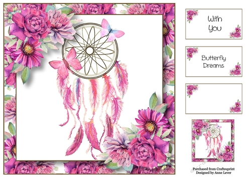 Butterfly Dreams - Pink Roses 8x8
