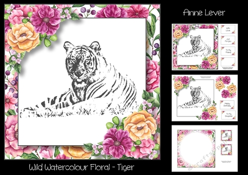 Wild Watercolour Floral - Tiger