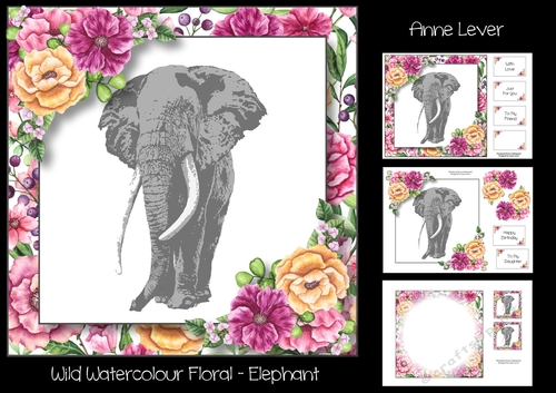 Wild Watercolour Floral - Elephant