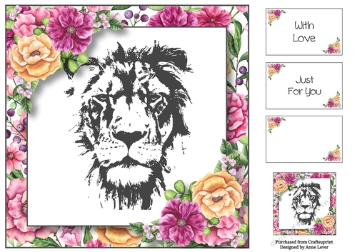 Wild Watercolour Floral - Lion 8x8