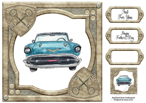 Classic Car - Blue 8x8