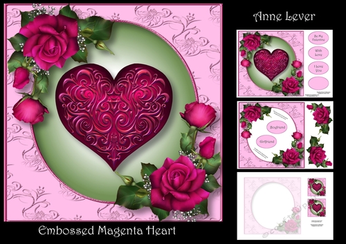 Embossed Magenta Heart