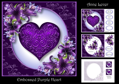 Embossed Purple Heart