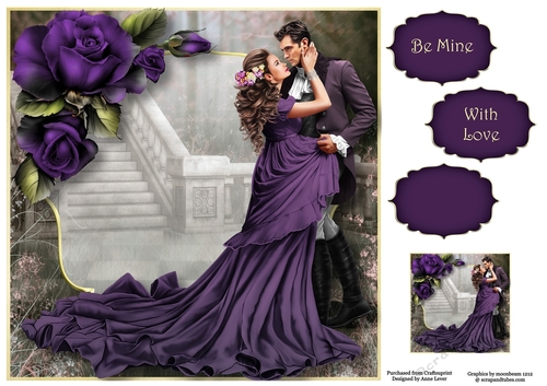 Frankly My Dear.....Purple Roses 8x8