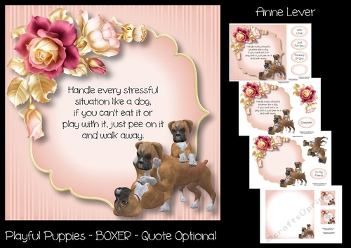 Playful Puppies - BOXER - Quote Optional