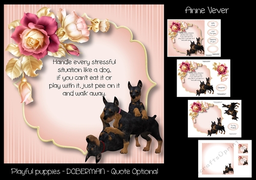 Playful Puppies - DOBERMAN - Quote Optional