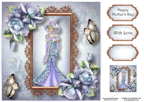 Lady Of Elegance - Porcelain Roses 8x8