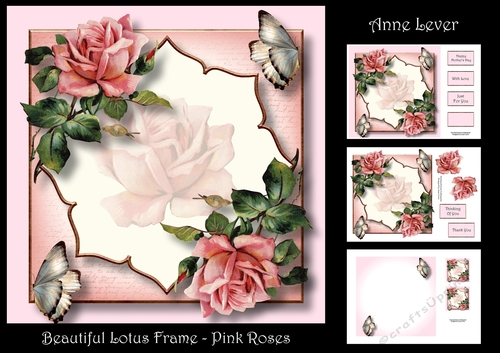 Beautiful Lotus Frame - Pink Roses