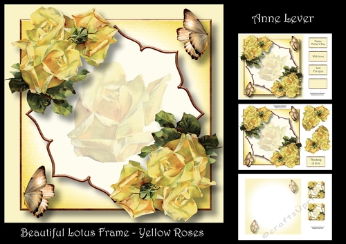 Beautiful Lotus Frame - Yellow Roses