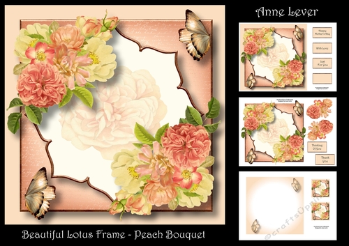 Beautiful Lotus Frame - Peach Bouquet